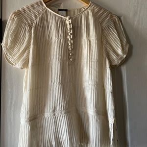 J Crew Silk Short Sleeve Top with Pleats 6
